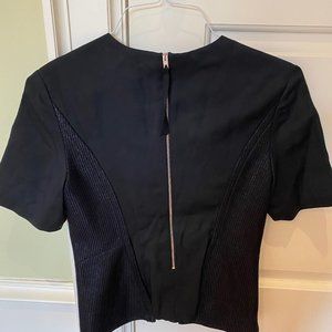 rag & bone textured top black with gold zip